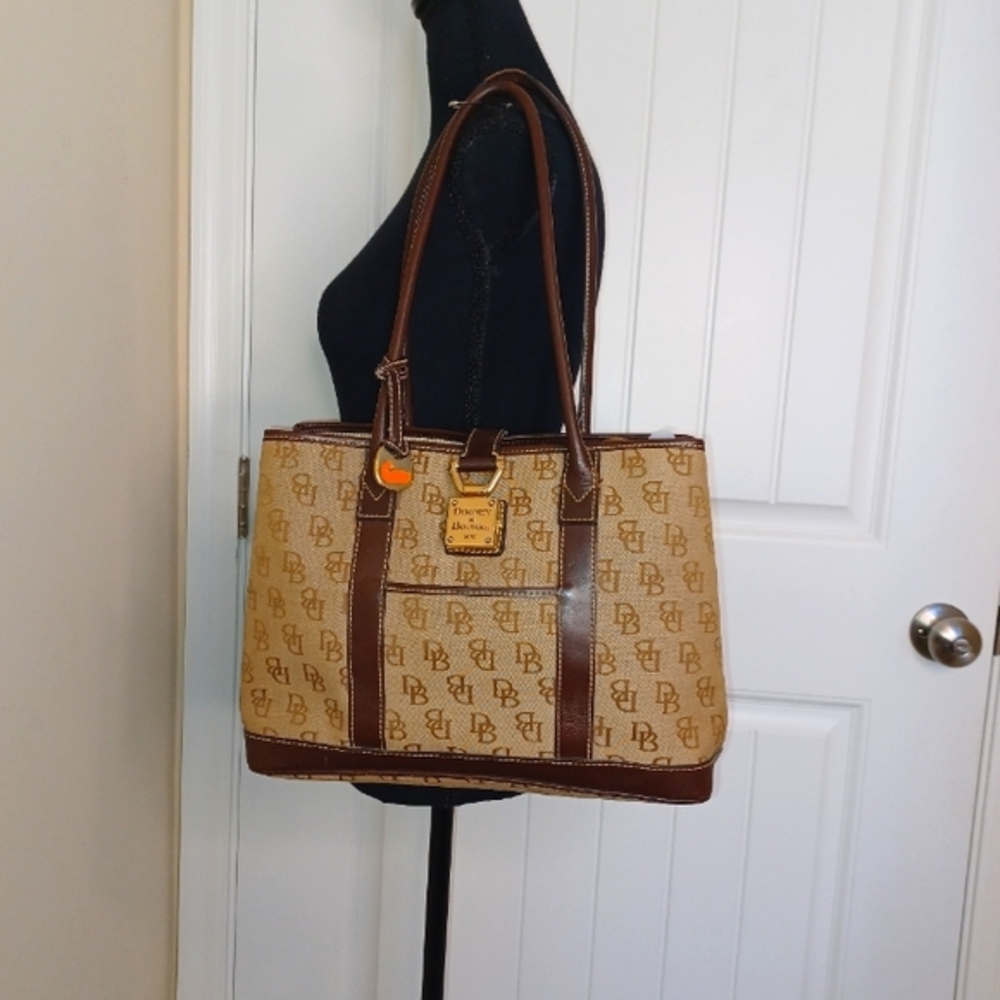Dooney & Bourke Canvas and Leather Shoulder Bag Purse